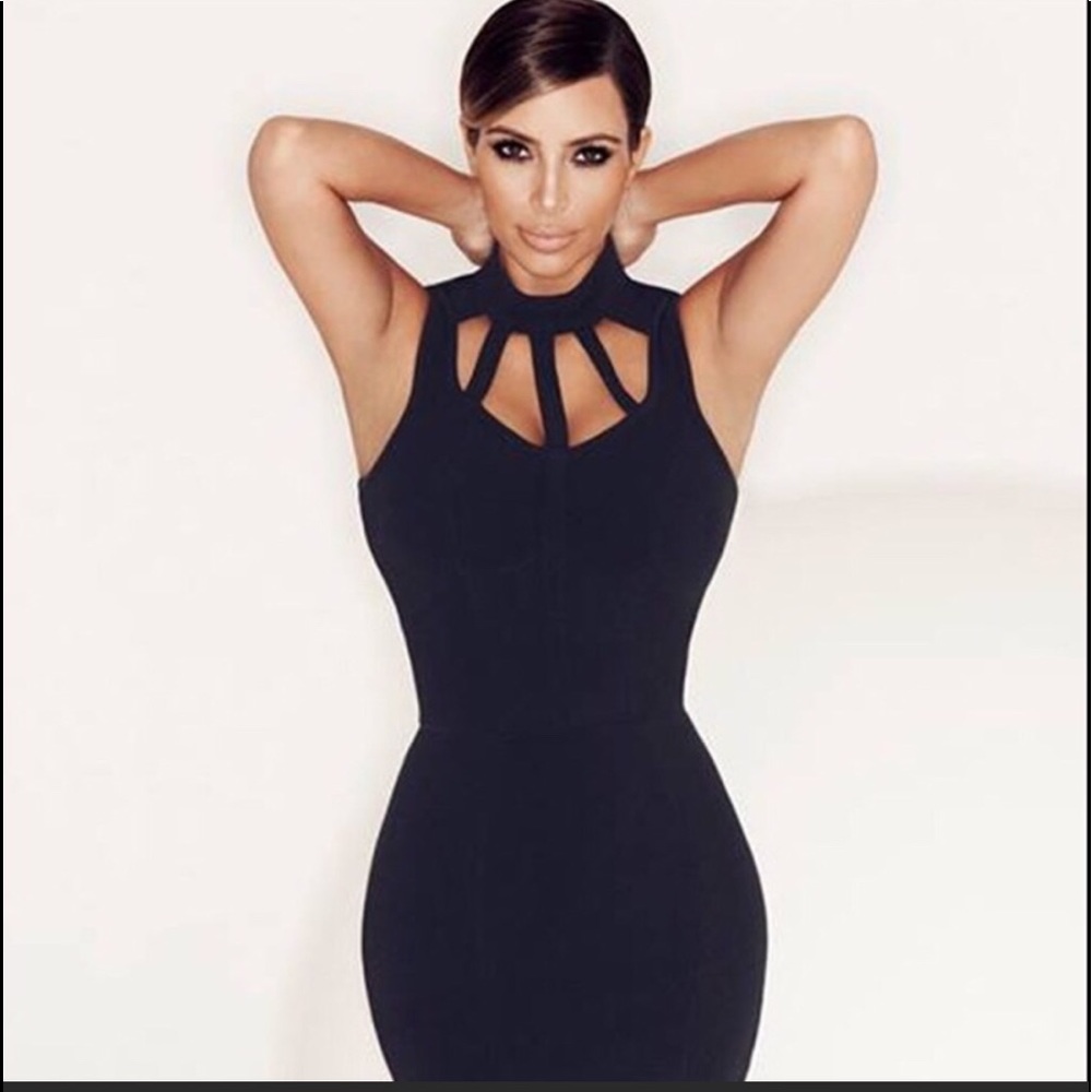 Kardashian Kollection body con little black dress
